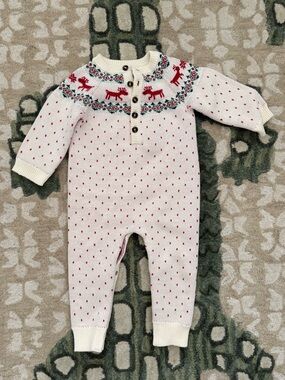 Hanna Andersson 2T Baby Holiday Deer Romper In Combed Cotton | NWOT